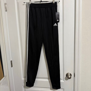 Boys Adidas Black & White Striped Sweatpants & Joggers L